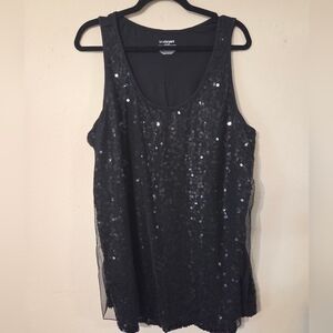 Lane Bryant Black Sparkle Tank Top